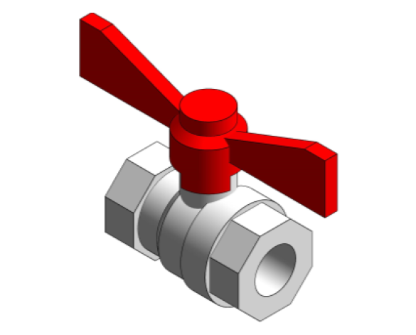 Revit, Bim, Store, Components, MEP, Object, Altecnic, Mechanical, Pipe, Intaball, Lever, Ball, Valve, red, Handle, Hot, Water, bsp, female, high, flow, rate, pressure, drop