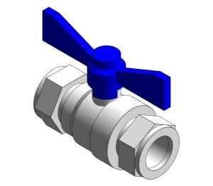 Product: Intaball Butterfly Handle Ball Valve (Compression) - Blue Handle