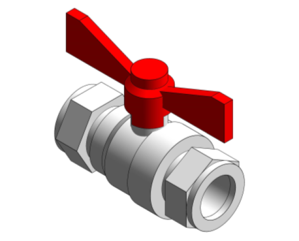 Revit, Bim, Store, Components, MEP, Object, Altecnic, Mechanical, Pipe, Intaball, Lever, Ball, Valve, red, Handle, Hot, Water, compression, high, flow, rate, pressure, drop