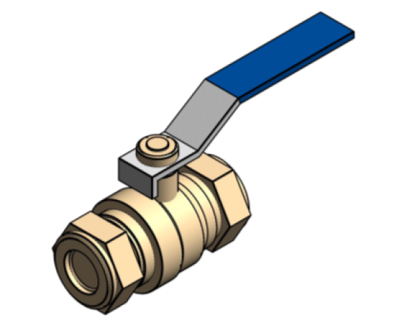Revit, Bim, Store, Components, MEP, Object, Altecnic, Mechanical, Pipe, Intaball, Lever, Ball Valve, Blue, Handle, Cold, Water