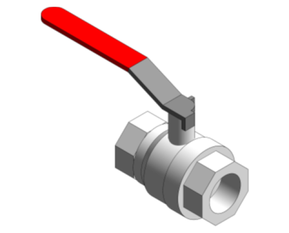 Revit, Bim, Store, Components, MEP, Object, Altecnic, Mechanical, Pipe, Intaball, Lever, Ball Valve, Red, Handle, Hot, Water, bsp