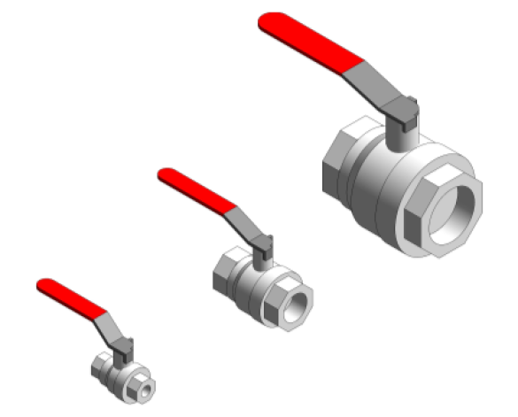 Revit, Bim, Store, Components, MEP, Object, Altecnic, Mechanical, Pipe, Intaball, Lever, Ball Valve, Red, Handle, Hot, Water, bsp