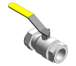 Product: Intaball Lever Ball Valve for Gas (Compression) - Yellow Handle
