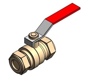 Product: Intaball Lever Ball Valve - Red Handle