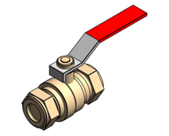 Revit, Bim, Store, Components, MEP, Object, Altecnic, Mechanical, Pipe, Intaball, Lever, Ball Valve, Red, Handle, Hot, Water