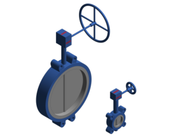 Revit, BIM, Store, Components, Architecture, Object, Free, Download, Non, return, Iron, Blue, Flange, Pipe, System, MEP, Plumbing, Mechanical, Valve, Butterfly, Gear, Operated, Semi, Lugged