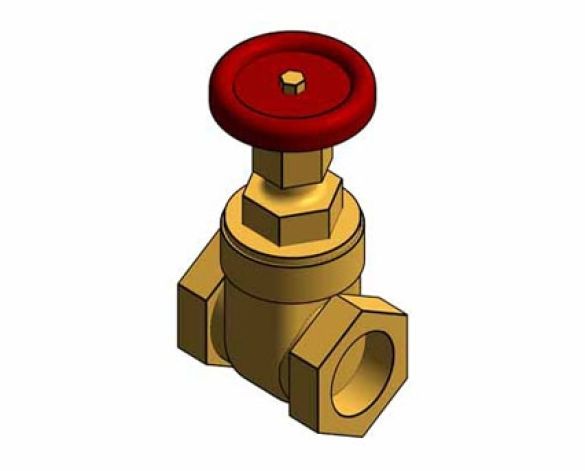 Revit, BIM, Store, Components, Architecture, Object,Free,Download,MEP,Mechanical,Pipe,Crane,Fluid,Systems,Valve,Gate,D151A,Bronze,PN20,DZR