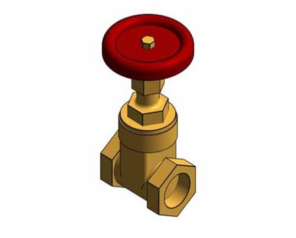 Revit, BIM, Store, Components, Architecture, Object,Free,Download,MEP,Mechanical,Pipe,Crane,Fluid,Systems,Valve,Gate,D159,Bronze,PN32,