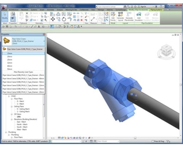 Revit, BIM, Store, Components, Architecture, Object,Free,Download,MEP,Mechanical,Pipe,Crane,Fluid,Systems,Valve,strainer,valve,D298,bronze,Y,type,PN16