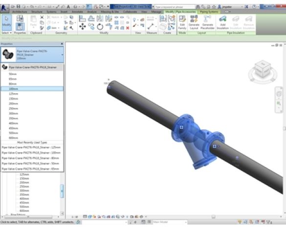 Revit, BIM, Store, Components, Architecture, Object, Free, Download, MEP, Mechanical, Fitting, Pipe, Fluid, Systems, Valve, Crane, MEP, FM276, Strainer