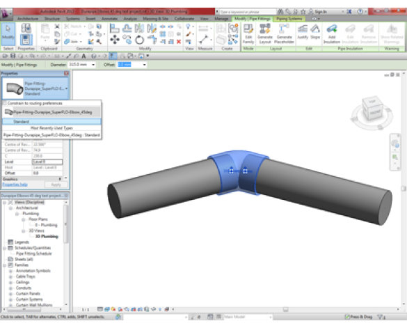 SuperFLO Fitting - Elbow 45 deg
