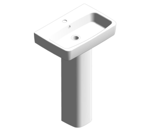 Product: E100 Square 550 Washbasin With Pedestal
