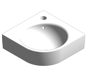 Product: E200 Round Corner 320x320mm Washbasin