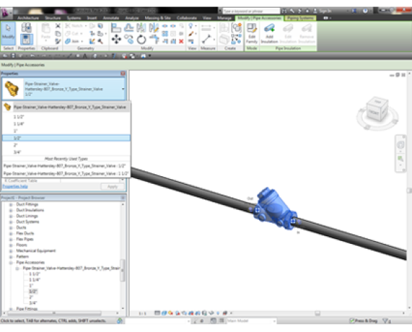 Revit, BIM, Store, Components, Architecture, Object, Free, Download, MEP, Mechanical, Fitting, Pipe, Fluid, Systems, Valve, Hattersley, MEP, Fig.807, Strainer