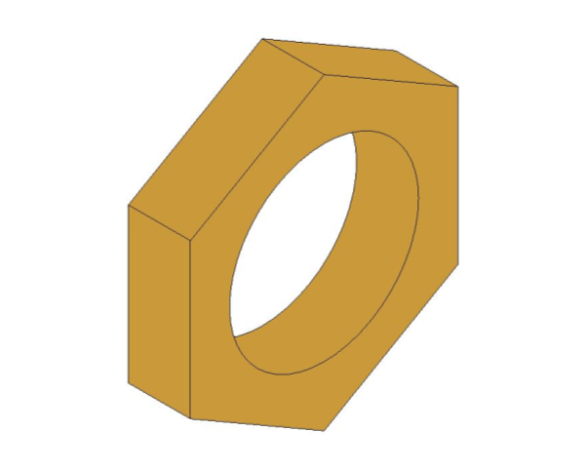 bimwarehouse 3D image of the Brass Screwed Pipe Hexagon Backnut from Boss