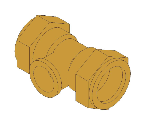 bimwarehouse 3D image of the Compression Female Branch Tee from Boss