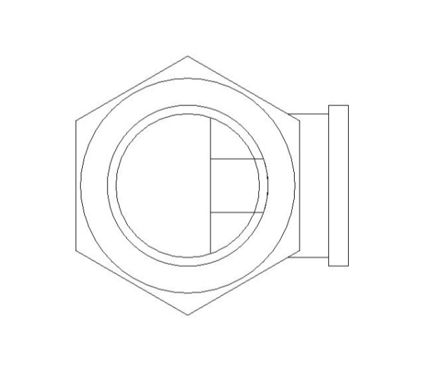 bimwarehouse side image of the Compression Female Branch Tee from Boss