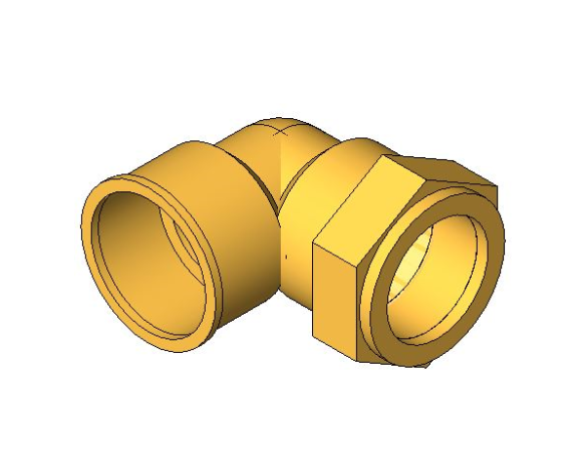 bimwarehouse 3D image of the Compression Female Threaded Elbow from Boss