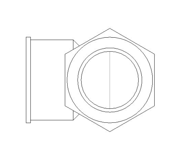 bimwarehouse side image of the Compression Female Threaded Elbow from Boss