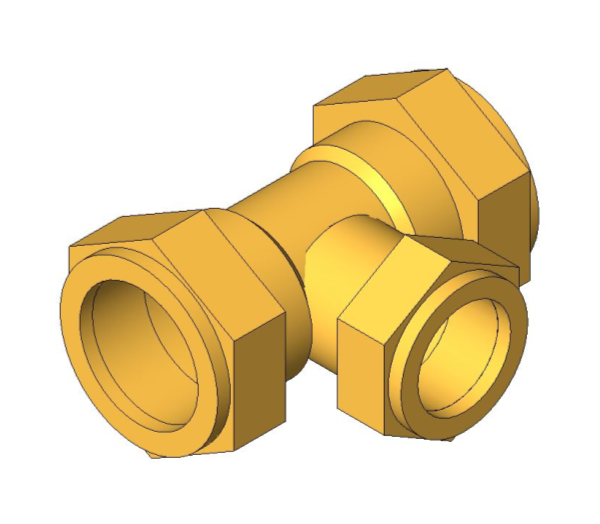 bimstore 3D image of the Compression Reduced Branch Tee from Boss