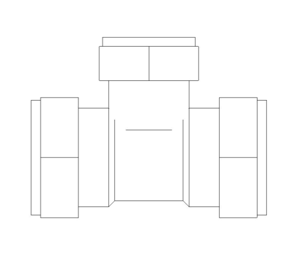 bimstore plan image of the Compression Reduced Branch Tee from Boss