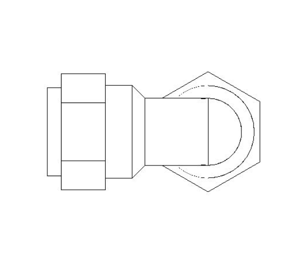 bimwarehouse front image of the Compression Swivel Female Bent Tap Connector from Boss