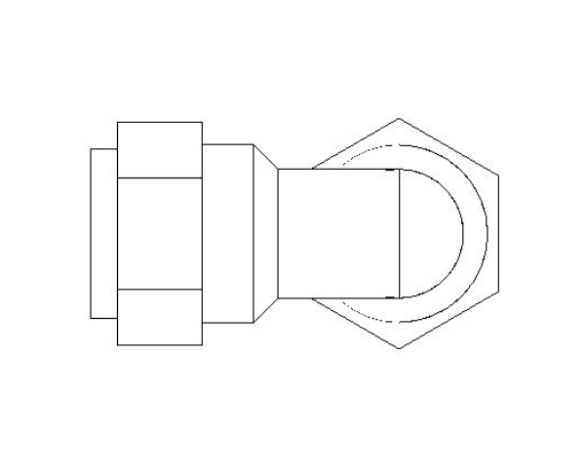 bimwarehouse front image of the Compression Swivel Female Bent Tap Connector from Boss