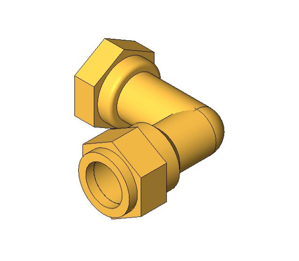 bimwarehouse 3D image of the Compression Swivel Female Bent Tap Connector from Boss