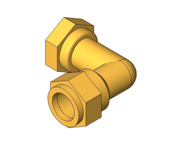 bimwarehouse 3D image of the Compression Swivel Female Bent Tap Connector from Boss