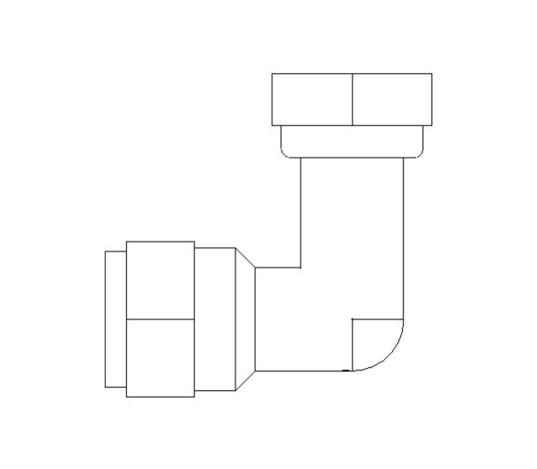 bimwarehouse plan image of the Compression Swivel Female Bent Tap Connector from Boss