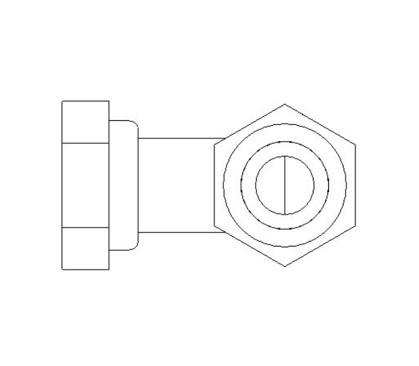 bimwarehouse side image of the Compression Swivel Female Bent Tap Connector from Boss