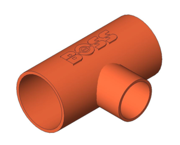 bimwarehouse 3D image of the End Feed Fitting Branch Reduced Tee from Boss