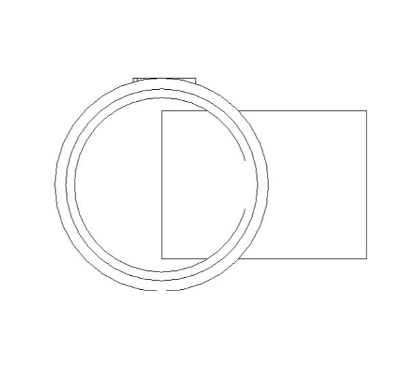 bimwarehouse side image of the End Feed Fitting Branch Reduced Tee from Boss