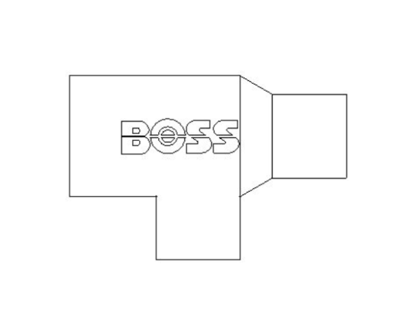 bimwarehouse plan image of the End Feed Fitting - End Reduced Tee from Boss