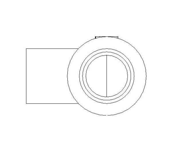 bimwarehouse side image of the End Feed Fitting - End Reduced Tee from Boss