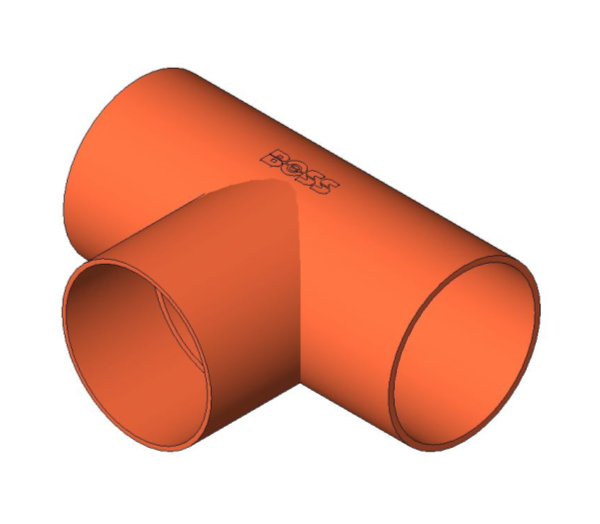 bimwarehouse 3D image of the End Feed Fitting - Equal Tee from Boss