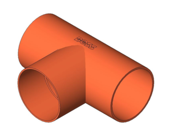 bimwarehouse 3D image of the End Feed Fitting - Equal Tee from Boss