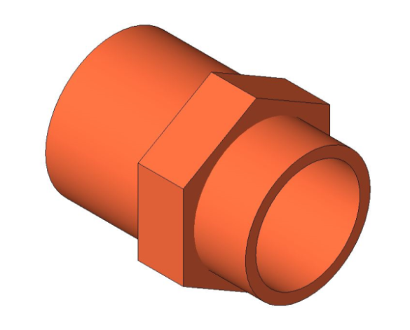 bimwarehouse 3D image of the End Feed Fitting - Male Coupling from Boss