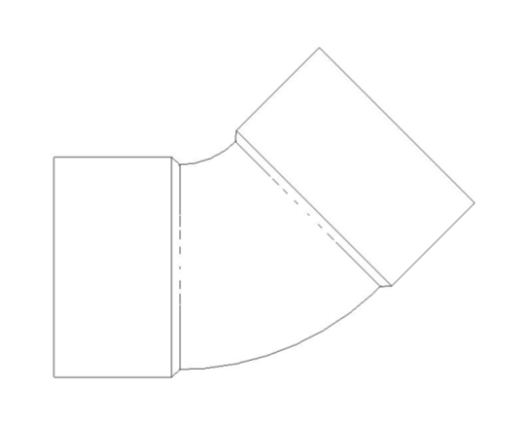 bimwarehouse plan image of the End Feed Fittings 45 Degree Elbow from Boss