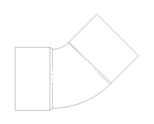 bimwarehouse plan image of the End Feed Fitting 45 Degree Street Elbow from Boss