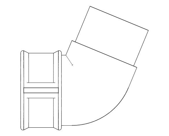 Product: RB2 112½° 68mm Round Offset Downpipe Bend