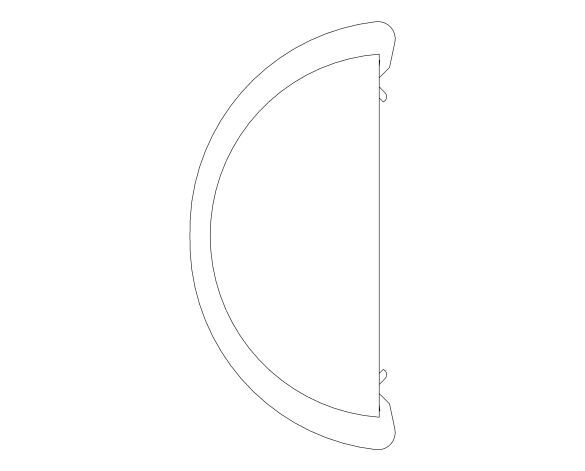 Product: RE1 112mm Half Round External Stopend