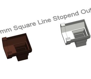 Product: ROS2 114mm Square Line Gutter Stopend Outlet