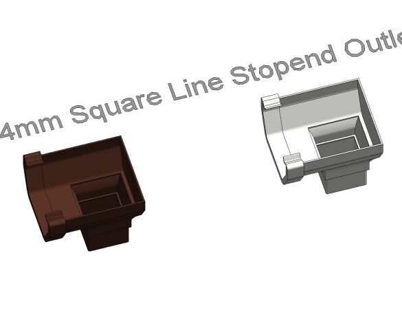 Product: ROS2 114mm Square Line Gutter Stopend Outlet