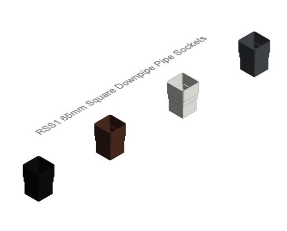 Product: RSS1 65mm Square Downpipe Pipe Socket